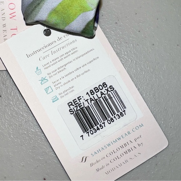 NEW SAHA White/Blue & Purple Floral Foldable High Waist Bikini Bottoms Womens XS - Picture 10 of 12